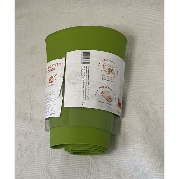 NEW Frywall 10" Pan Cooking Grease Splatter Guard Silicone Protector Green - Picture 7 of 7